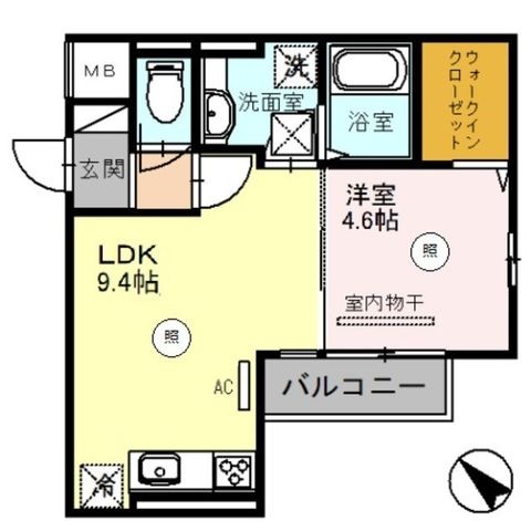 拡大写真:D’GREEN 1階105の間取り