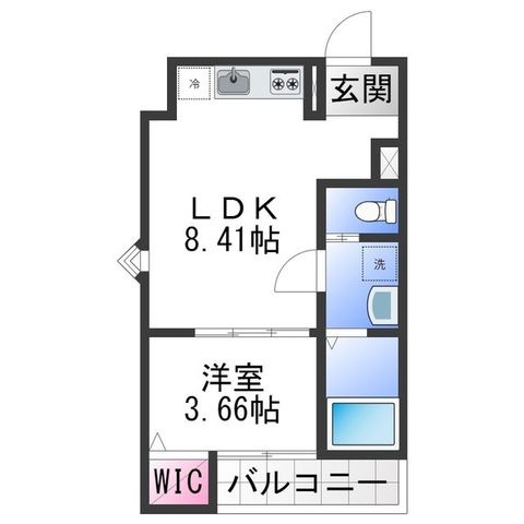 拡大写真:F+style天美東8丁目 3階303の間取り