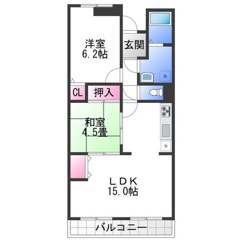 拡大写真:雅マンション 2階215の間取り