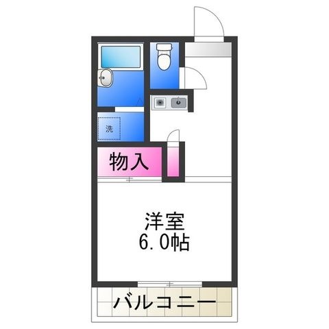 拡大写真:GROWING 2階205の間取り