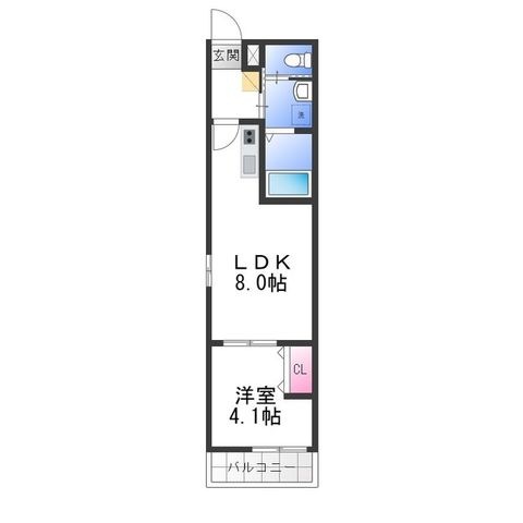 拡大写真:KS NORTH PLACE 1階102の間取り