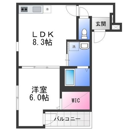 拡大写真:フジパレス北野田Ⅵ番館 1階103の間取り