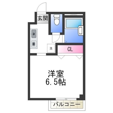 拡大写真:プレアール八田北町 3階307の間取り