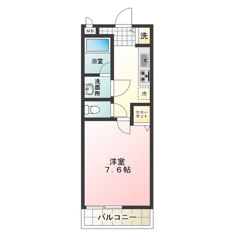拡大写真:EDEN COURT 1階107の間取り