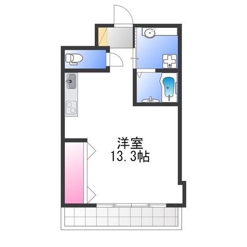 拡大写真：Casa de Perla 2階202の間取り