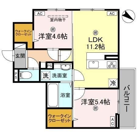 拡大写真:秀豊5号館 2階201の間取り