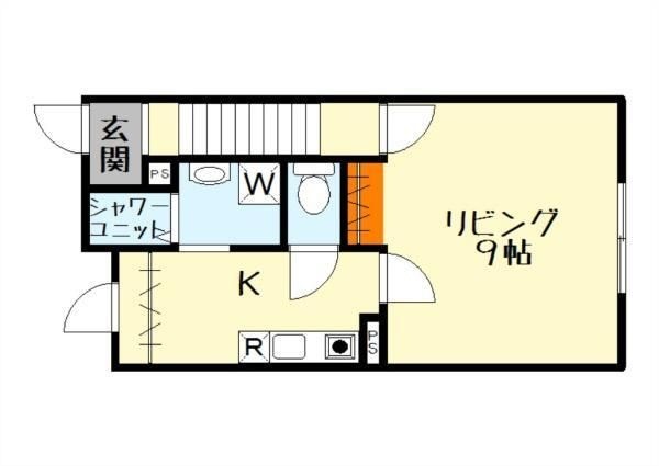 拡大写真:KSコーポ宇川 2階202の間取り