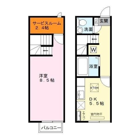 拡大写真：エスポワール西出 1階103の間取り