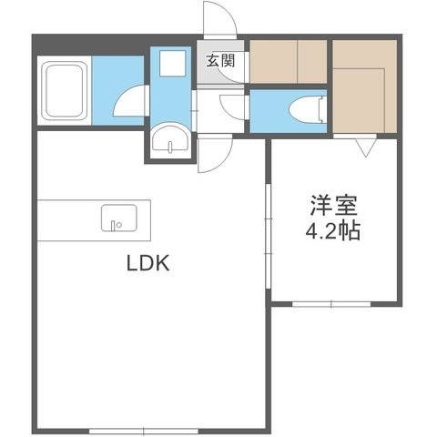 拡大写真:カレラ学園前 2階201の間取り