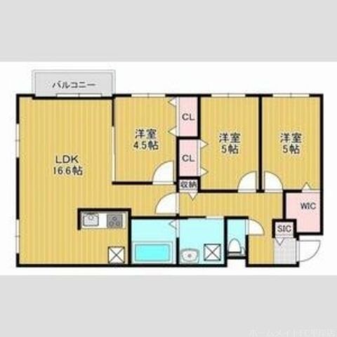 拡大写真:the residence 南平岸 2階208の間取り