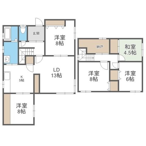 拡大写真:西岡5-11戸建 1階1の間取り