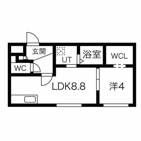 拡大写真:CHARLOTTE月寒 仮)月寒東2-7MS 2階206の間取り