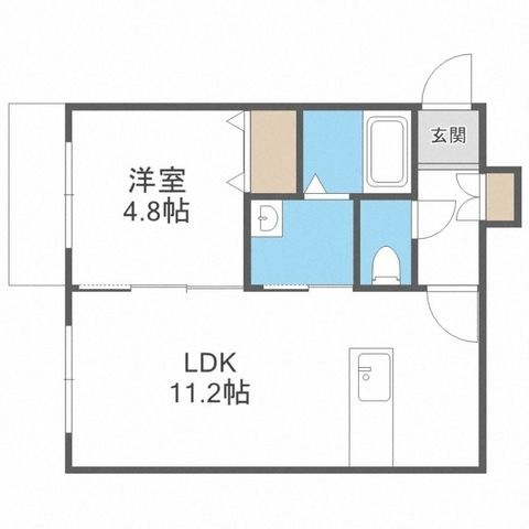 拡大写真:COCO美園 3階305の間取り