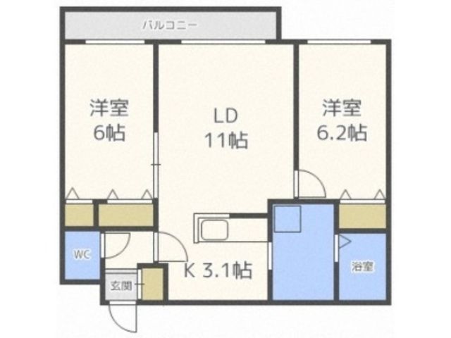 拡大写真:AILE PARK 4階401の間取り