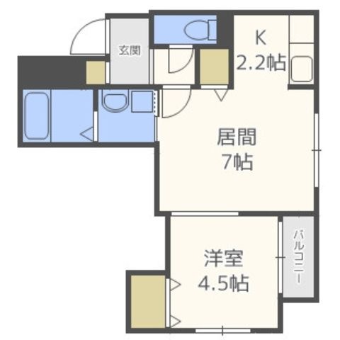拡大写真:プラティーク平岸 3階306の間取り