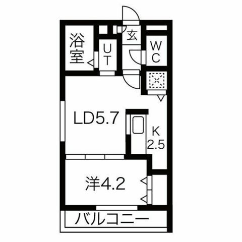 拡大写真:ピーコック平岸 4階402の間取り