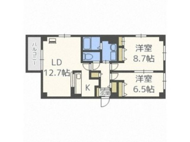 拡大写真:サイレンスミルティーユ 4階405の間取り