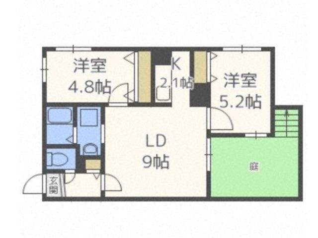 拡大写真:ラヴィータ平岸 1階101の間取り