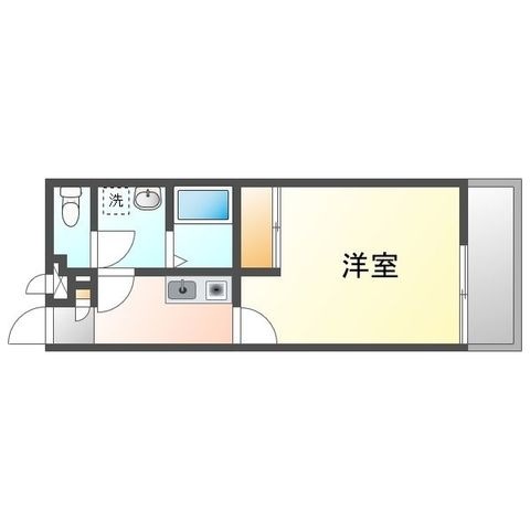 拡大写真：クレイノＲＯＫＩＡ 3階306の間取り