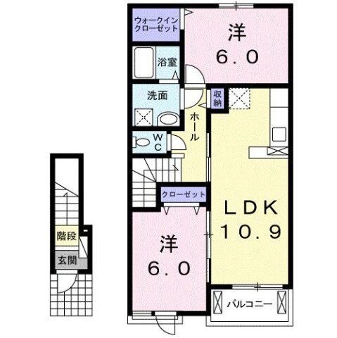 拡大写真:Klar TY V 2階202の間取り