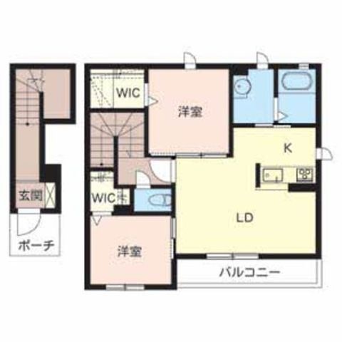 拡大写真:シャーメゾン稲田本町A棟 2階205の間取り