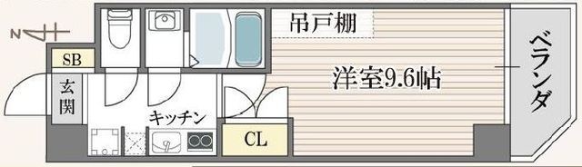 拡大写真：サンエスパシオ美園 4階401の間取り
