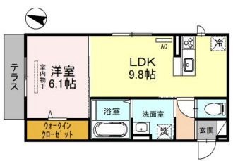 拡大写真:セジュール山本南 2階202の間取り