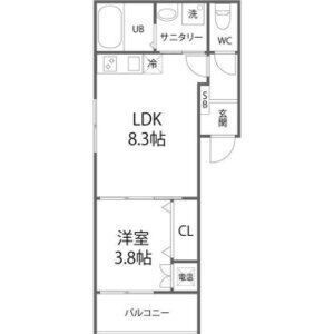 拡大写真：Avantioソラネル 3階302の間取り