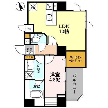 拡大写真:プレミアム菱屋西 7階703の間取り