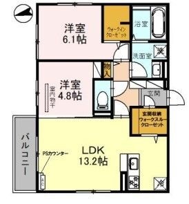 拡大写真:サンクス ウィズダム 3階302の間取り
