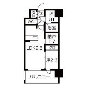 拡大写真:東大阪市西堤1丁目 3階305の間取り