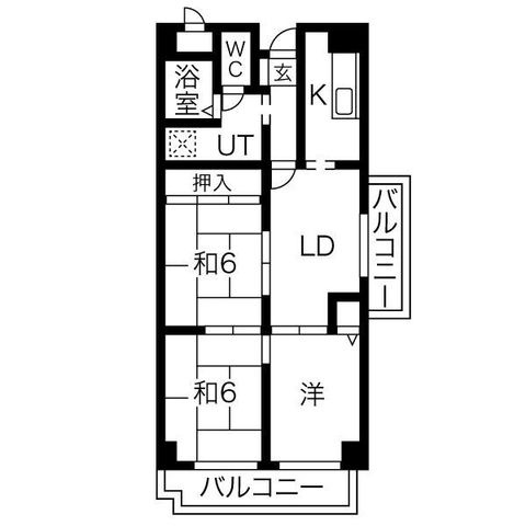 拡大写真:アバハイム西村 4階406の間取り