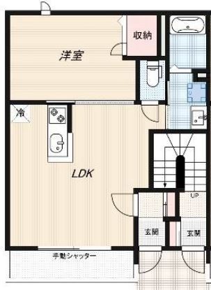 拡大写真:東大阪市瓢箪山町 1階102の間取り