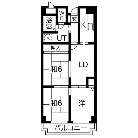 拡大写真：アバハイム西村 4階410の間取り