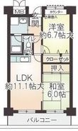 プリムヴェール瓜破の間取図