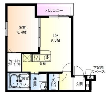 拡大写真:東大阪市中新開2丁目 2階203の間取り