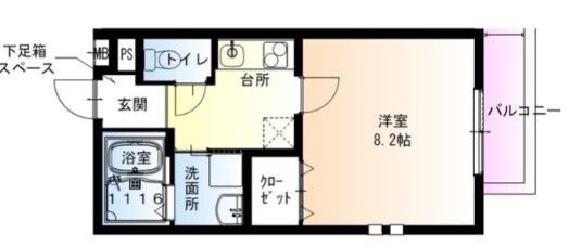 拡大写真：東大阪市中新開２丁目 3階301の間取り