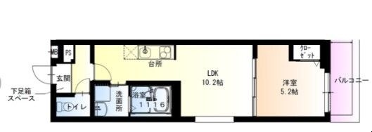 拡大写真:東大阪市吉田5丁目 2階201の間取り