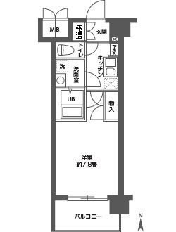 拡大写真:CASSIA高井田NorthCourt 9階919の間取り