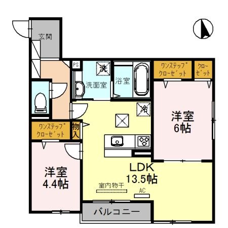 拡大写真：La　Luce 1階105の間取り