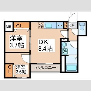 拡大写真:東大阪市吉田6丁目 1階103の間取り