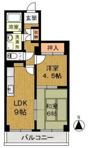 拡大写真:杉山マンション 2階201の間取り