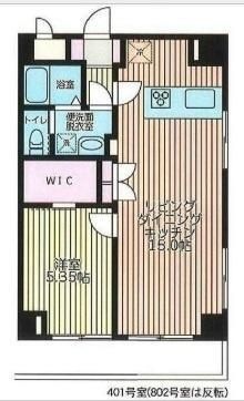 拡大写真:横浜市西区浅間町1丁目 4階401の間取り