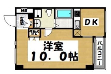 拡大写真:KDXレジデンス西新 5階513の間取り