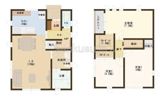 拡大写真:北本市中丸5丁目 Bの間取り