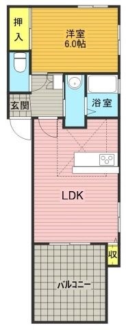 拡大写真:上尾市愛宕2丁目 2階205の間取り