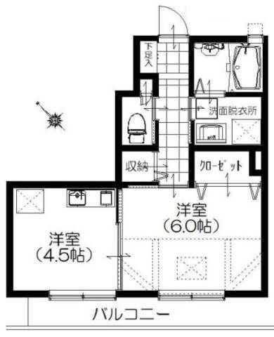 拡大写真:上尾市原市中3丁目 1階102の間取り