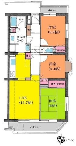 拡大写真:北足立郡伊奈町本町2丁目 3階311の間取り