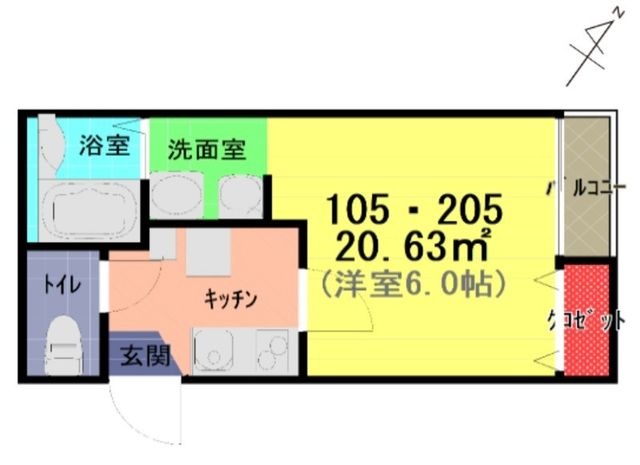 拡大写真:新)アーク・ヴィラ上尾 1階105の間取り