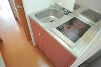 電気コンロなので初めての一人暮らしでも安心・安全!